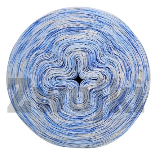 Zwojek Melanż  Mel-F 38 -  pudrowy beż/jasny błękit/woda/jasny niebieski, 4 nitki