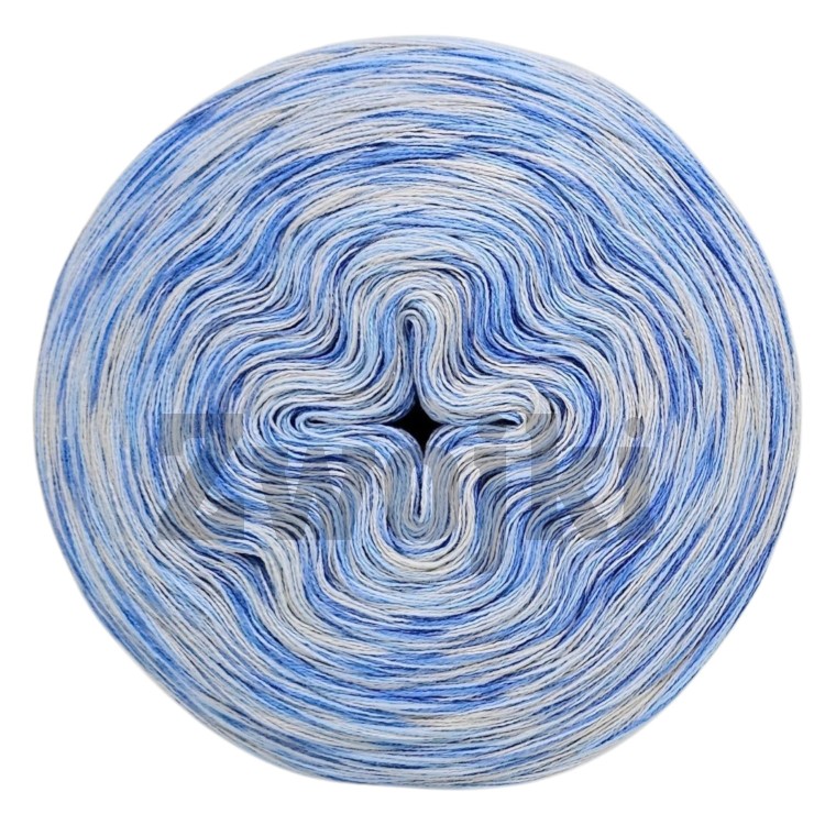 Zwojek Melanż  Mel-F 38 -  pudrowy beż/jasny błękit/woda/jasny niebieski, 4 nitki