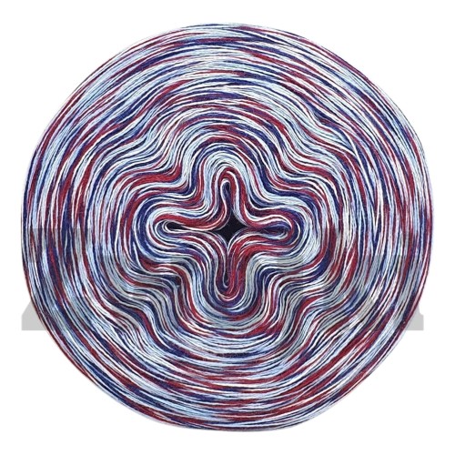 Zwojek Melanż  Mel-F 39 -  biały/woda/burgund/granat, 4 nitki