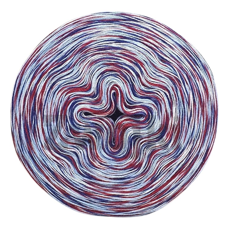 Zwojek Melanż  Mel-F 39 -  biały/woda/burgund/granat, 4 nitki