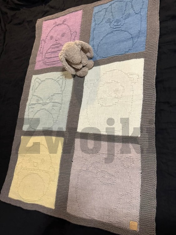 Zwierzogród 6 paneli - kocyk dla maluszka