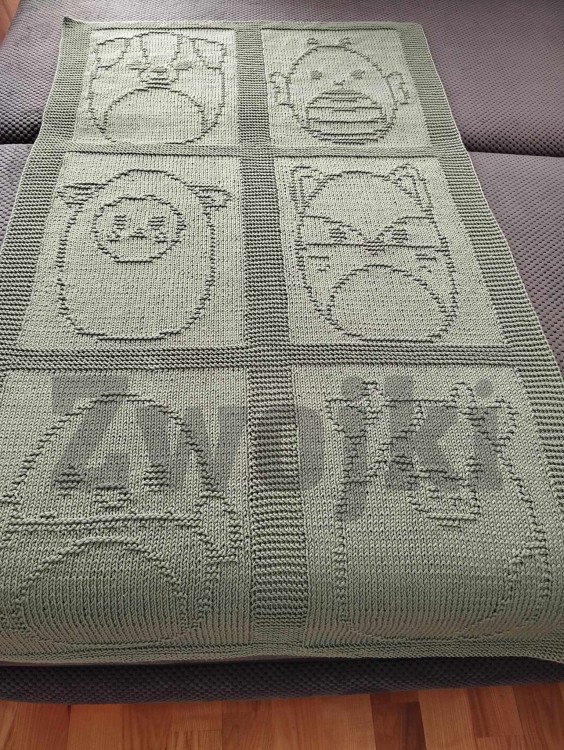 Zwierzogród 6 paneli - kocyk dla maluszka