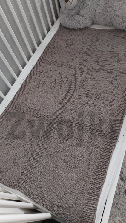 Zwierzogród 6 paneli - kocyk dla maluszka