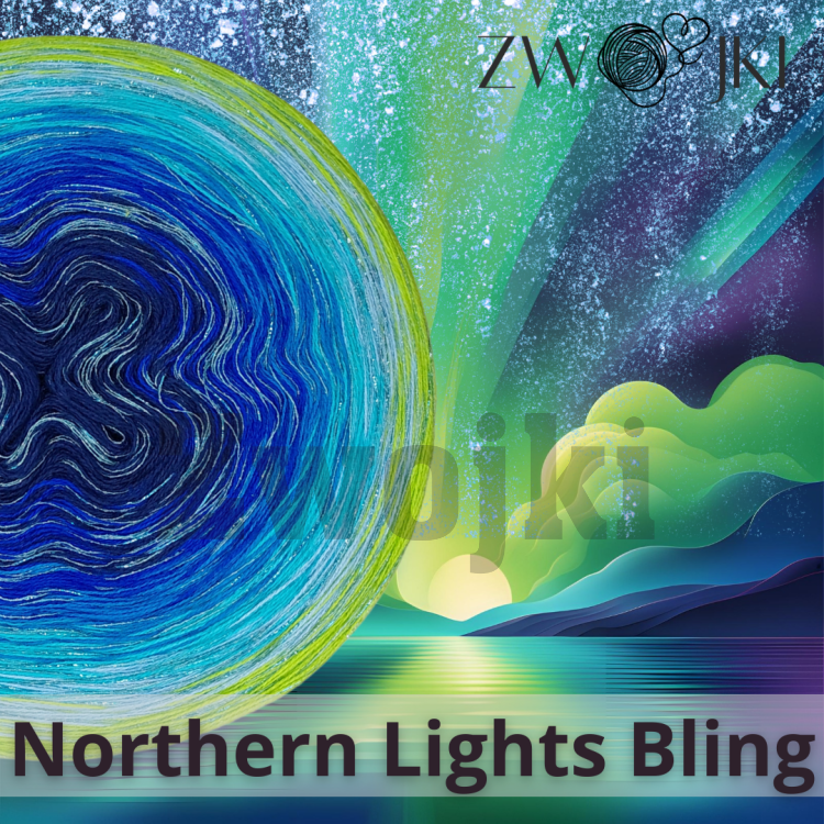 ZWOJEK DeLux Northern Lights motek ombre zorza polarna kolory