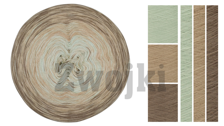 ZWOJEK Mel Six08 - Popok - jasna mięta/ciepły beż/glina