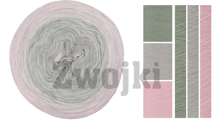 ZWOJEK MelO Six06 -Kumo - oliwka/jasny szary/jasny róż