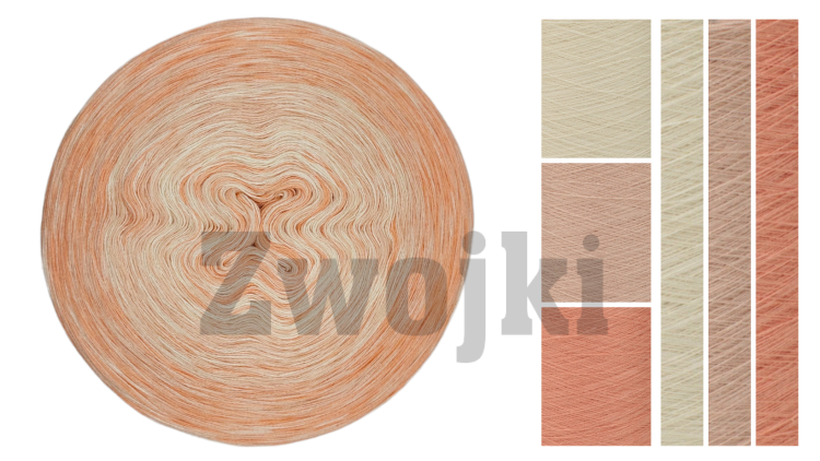 ZWOJEK MelO Six04 -Sprin - krem/łososiowy róż/brzoskwinia