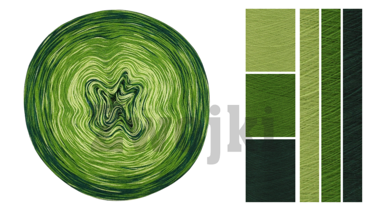 ZWOJEK MelO Six01 -Niro- jasna zieleń/paproć/butelkowa zieleń