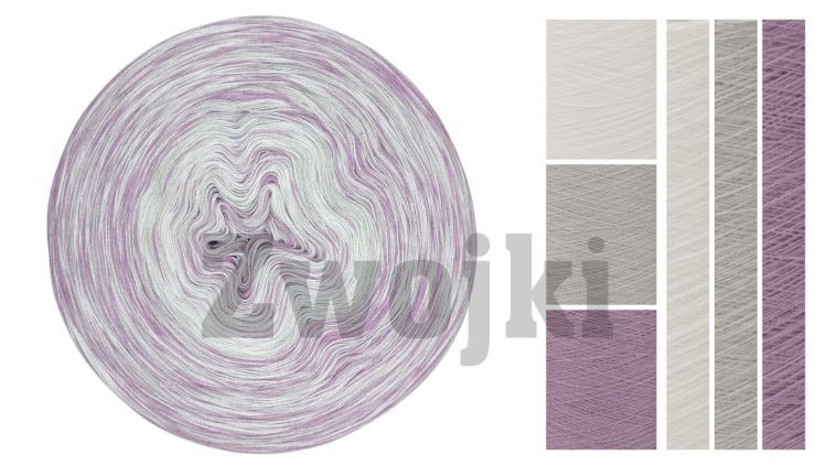 ZWOJEK MelO Six03 -Rahona - biały/jasny szary/ametyst