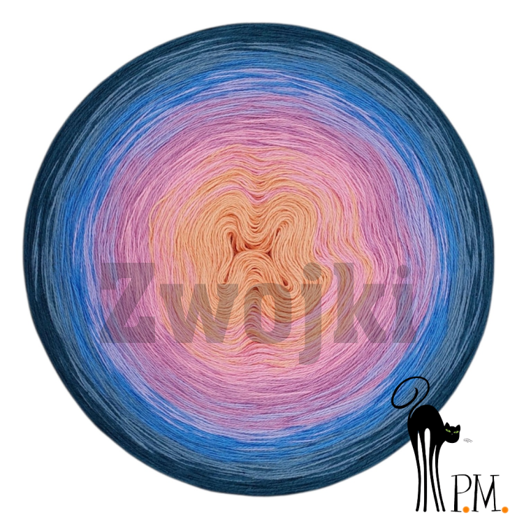 ZWOJEK Less Ba181 - SweetLove by Pomysłowa Manufaktura - brzoskwinia/róż/wrzos/fiołek/jasny niebieski/denim/petrol