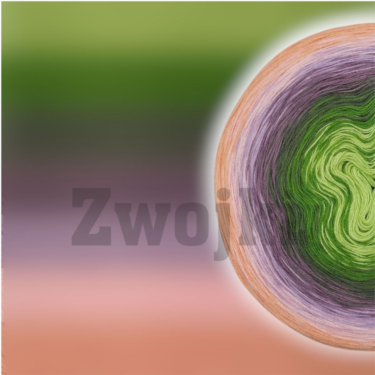 ZWOJEK Less Ba178 - DreamLove by Pomysłowa Manufaktura- jasna zieleń/paproć/khaki/blady fiolet/ametyst/jasna morela/brzoskwinia