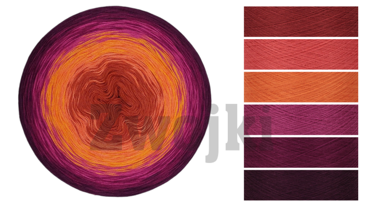 ZWOJEK Less Ba180 - CrazyLove by Pomysłowa Manufaktura - cegła/papaja/mango/piwonia/jeżyna/wino