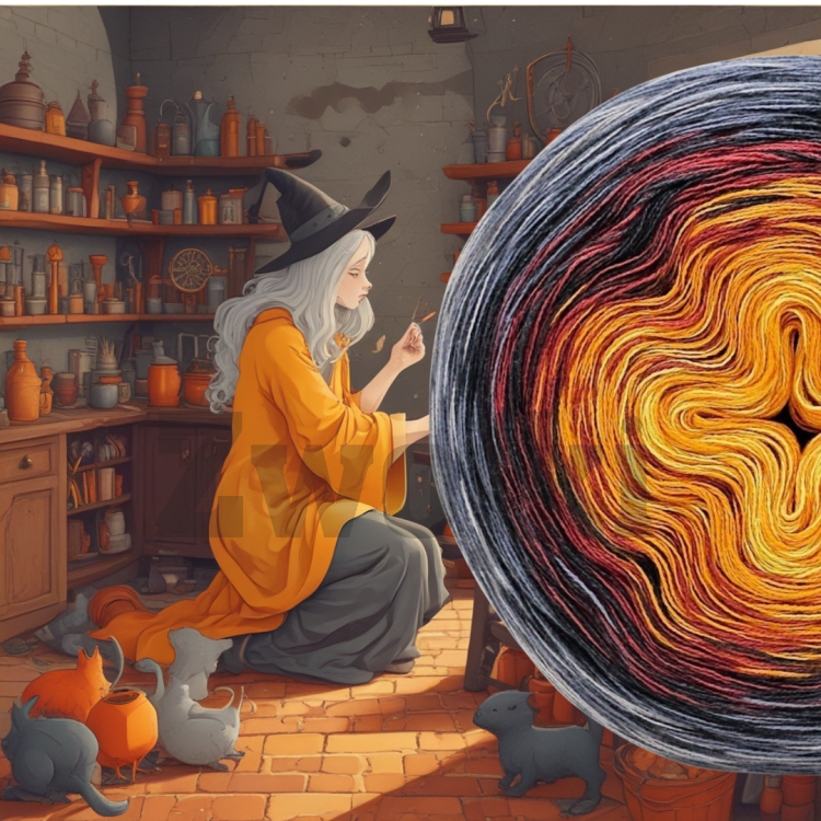 ZWOJEK FL99  - Sorcia - słoneczko/pomarańcz/cegła/ciemny szary/średni szary/szarobeżowy