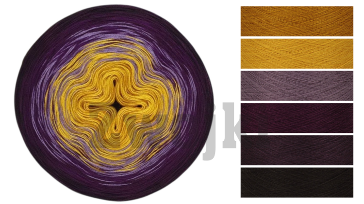 ZWOJEK FL101 - Enchara - musztarda/kurkuma/blady fiolet/wino/bakłążan/czekolada