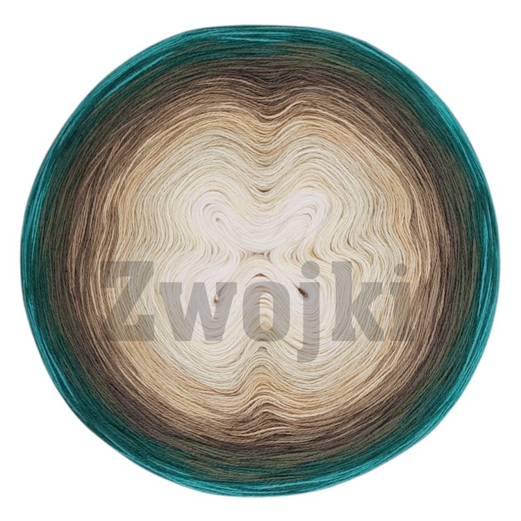 ZWOJEK FL110 - Strażnik Zatoki - biały/krem/jasny beż/ciepły beż/glina/brązowoszary/khaki/ciemny szmaragd/szmaragd, 4 nitki