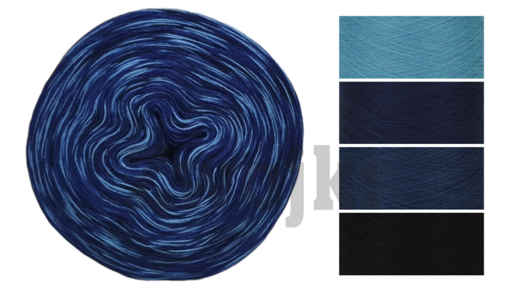 Zwojek Melanż  Mel-F 41 -  capri/granat/jasny granat/navy, 4 nitki