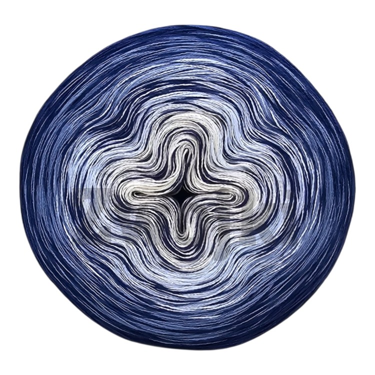 Zwojek Core12 - Powiew mrozu - Core: granat, Ombre: krem/jasny błękit/denim/jasny granat/granat