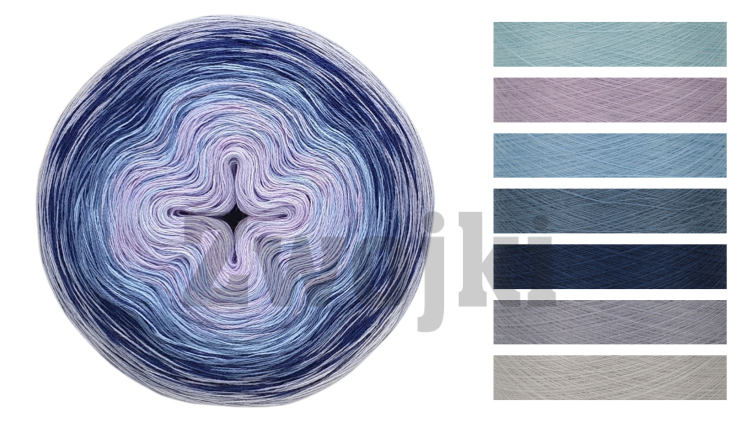 ZWOJEK FL114  - Lawendowa toń- jasny błękit/lawenda/woda/denim/jasny granat/stalowy/jasny szary