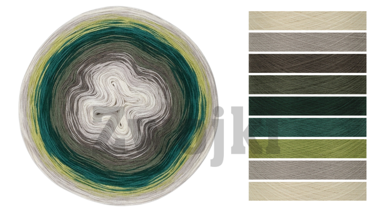 ZWOJEK FL118 - Włóczykij - krem/szarobeżowy/brązowoszary/khaki/butelkowa zieleń/ciemny szmaragd/pistacja/szarobeżowy/krem