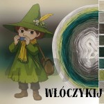 ZWOJEK FL118 - Włóczykij - krem/szarobeżowy/brązowoszary/khaki/butelkowa zieleń/ciemny szmaragd/pistacja/szarobeżowy/krem