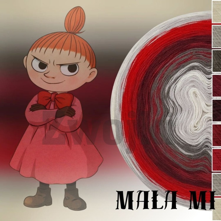 ZWOJEK FL121 - Mała Mi - krem/szarobeżowy/brązowoszary/malaga/morwa/burgund/jasny czerwony/szarobeżowy/krem