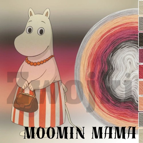 ZWOJEK FL122 - Moomin Mama - krem/szarobeżowy/brązowoszary/thulian/arbuz pastel/brzoskwinia/jasna brzoskwinia/szarobeżowy/krem