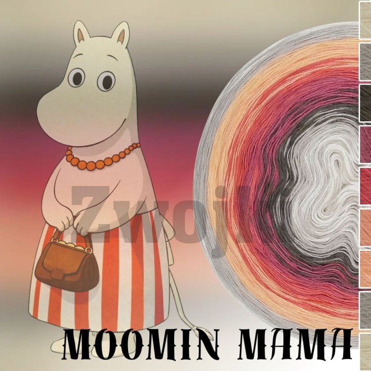 ZWOJEK FL122 - Moomin Mama - krem/szarobeżowy/brązowoszary/thulian/arbuz pastel/brzoskwinia/jasna brzoskwinia/szarobeżowy/krem