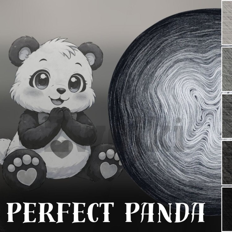 ZWOJEK FL124 - Perfect Panda - jasny szary/szary/melanż średni szary/szary melanż/czarny