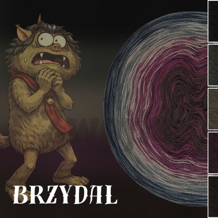 ZWOJEK FL126 - Brzydal - czarny/ciemny szary/brązowoszary/bakłażan/czarny