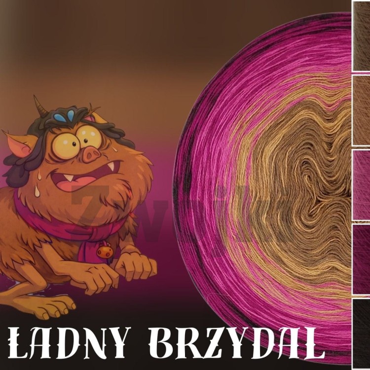 ZWOJEK FL127 - Ładny brzydal - orzech/ciepły brąz/piwonia/buraczek/czekolada