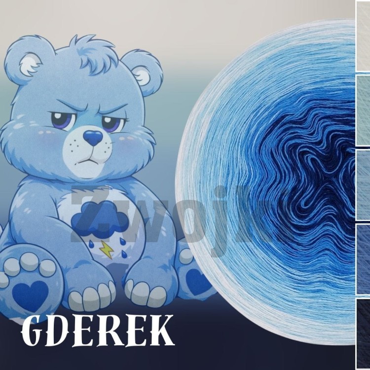ZWOJEK FL129 - Gderek - granat/jasny niebieski/woda/jasny błękit/biały