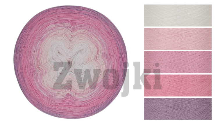 ZWOJEK FL130 - Lotsa - biały/jasny róż/róża/róż/ametyst