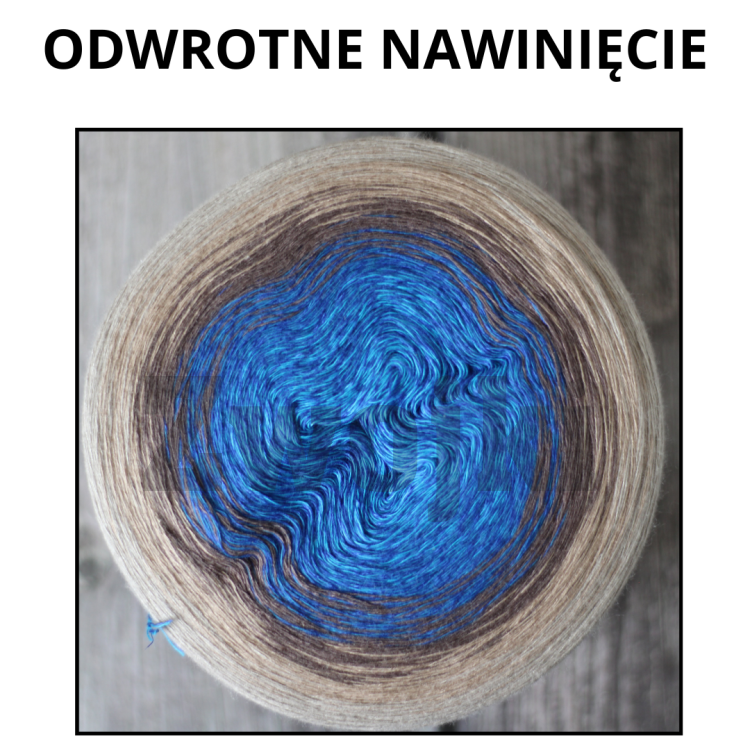 ODWROTNIE NAWINIĘCIE Zwojek BB 011 - Bovino - zimny beż/ciemny beż/ciemny brązowy/ciemny niebieski melanż/azur melanż