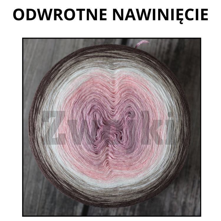 NAWINIĘTE ODWROTNIE Zwojek BB 012 - Pashu - ciemny brązowy/zimny beż/krem/jasna morela/malinowy róż