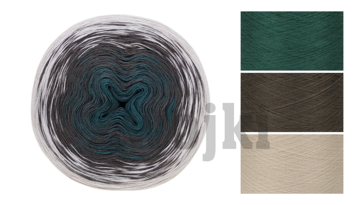 ZWOJEK Less Ba182 - ciemny szmaragd/brązowoszary/pudrowy beż