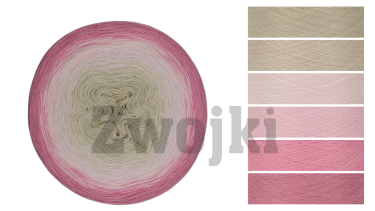 ZWOJEK Less Ba183 - jasny beż/pudrowy beż/pastelowy róż/jasny róż/róż/malinowy róż