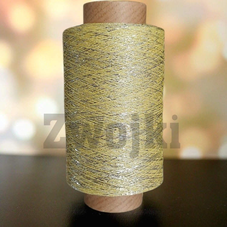 Sparkle- Wiskoza metalizowana by Zwojki/ Honey Lemon/ szpulka ~ 1000 m