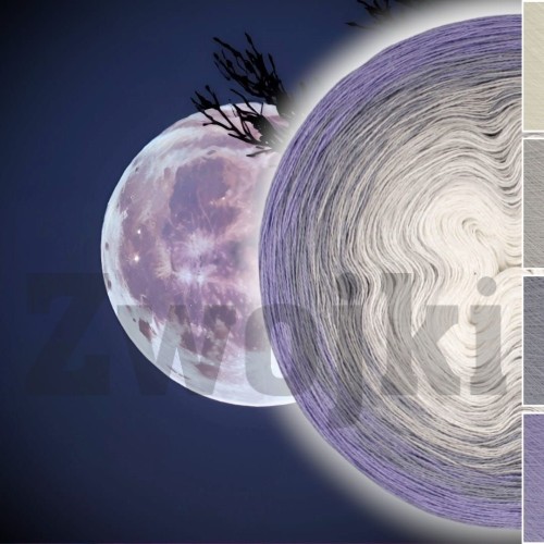 ZWOJEK Less Ba115  - Full Moon by Zaplątane Linki  - kreda/jasny szary/stalowy/fiołek