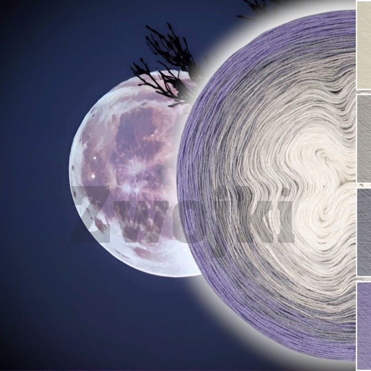 ZWOJEK Less Ba115  - Full Moon by Zaplątane Linki  - kreda/jasny szary/stalowy/fiołek
