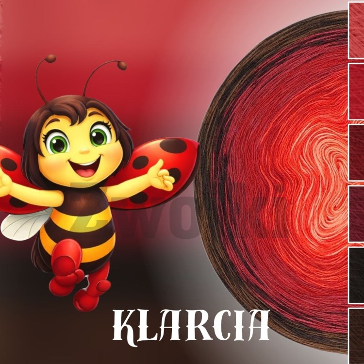 ZWOJEK FL137 - Klarcia - papaja/ognista czerwień/burgund/malaga/czekolada/brązowy