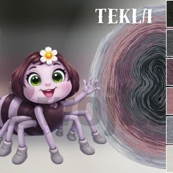 ZWOJEK FL134 - Tekla - ciemny szary/średni szary/blady fiolet/brudny róż/stalowy/biały