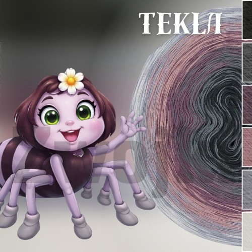 ZWOJEK FL134 - Tekla - ciemny szary/średni szary/blady fiolet/brudny róż/stalowy/biały