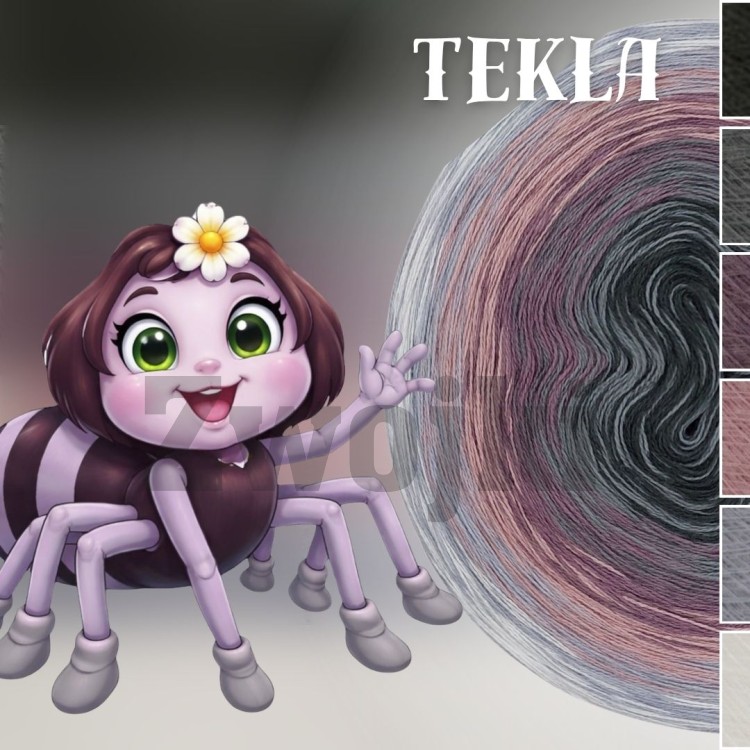 ZWOJEK FL134 - Tekla - ciemny szary/średni szary/blady fiolet/brudny róż/stalowy/biały