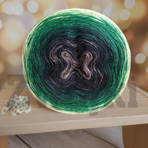 Zwojek FL BB017 - ciemny brązowy/czarny/butelkowa zieleń/trawiasty/jasna zieleń