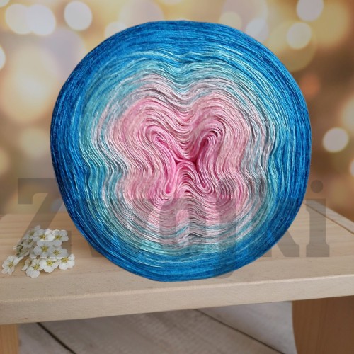 Zwojek FL BB025 - różowy/jasna morela/patyna/niebieski/ciemny niebieski mel