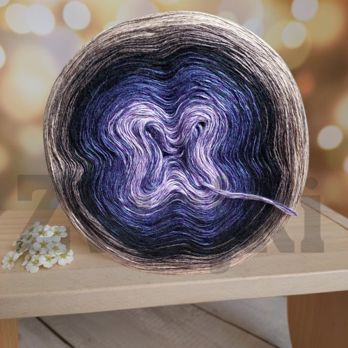 Zwojek FL BB027 - jagodowy/borówkowy/czarny/ciemny brązowy/ciemny beż