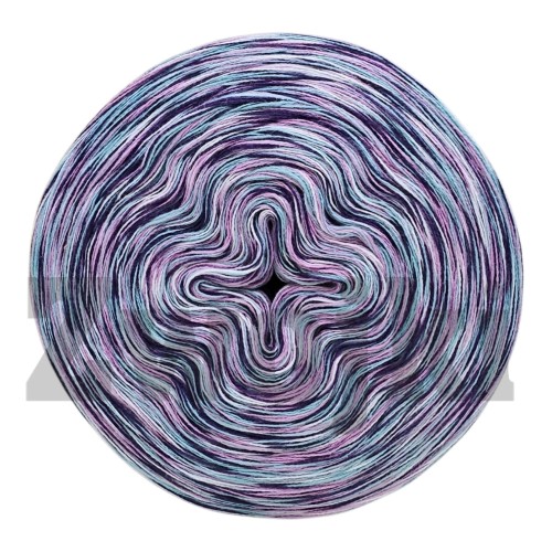 Zwojek Melanż  Mel-F 43 - biały/fiolet/wrzos/patyna, 4 nitki