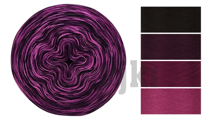 Zwojek Melanż Mel-F 42 - wino/piwonia/jeżyna/czekolada, 4 nitki