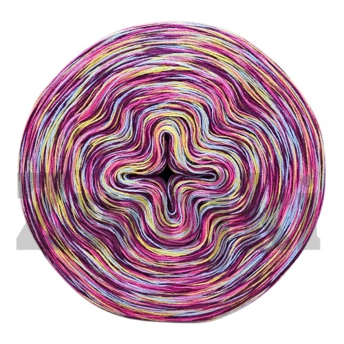 Zwojek Melanż  Mel-F 44 - słoneczko/fuksja/jeżyna/woda, 4 nitki