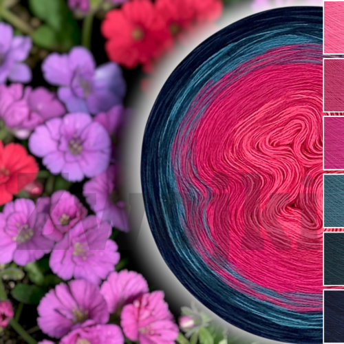 ZWOJEK FL138 neonowy róż fuksja motek ombre kolorowy